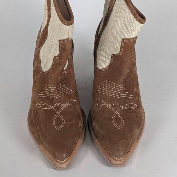 Dolce Vita Taupe Ankle Boots – Western Style, Women’s Size 8, Low Heel Comfort - Picture 2 of 7